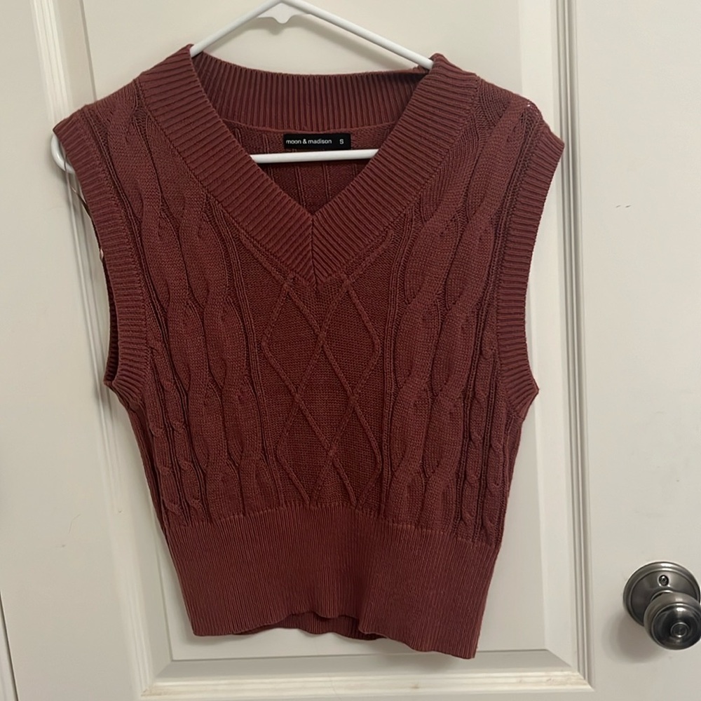 Maroon sweater vest
